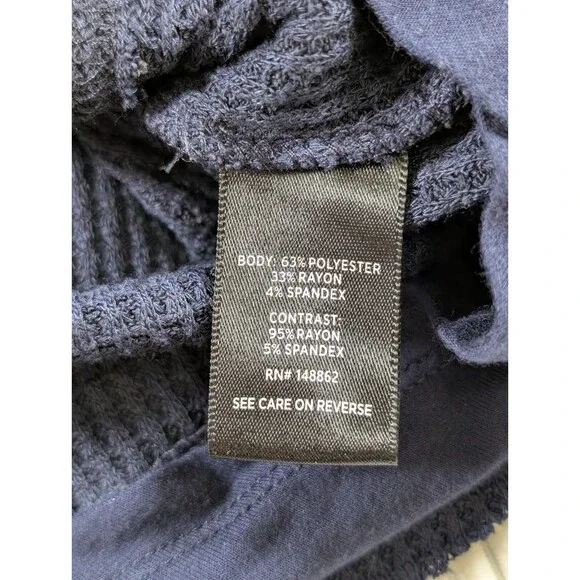 Torrid Waffle Knit Tunic Top Womens 1 Blue V-Neck Long Sleeve Pull Over - Picture 7 of 9